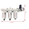 All Tool Depot 1/4" NPT MID FLOW 4 Stages Filter Regulator Coalescing Desiccant Dryer System (MANUAL DRAIN) F-FLMR862N - alternate 5